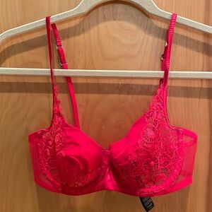 La Perla Unlined, underwire red lace bra.